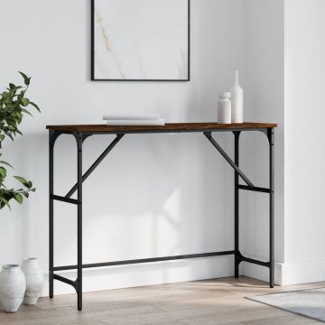 Gossi masuta consola, stejar maro, 100x32x75 cm, lemn prelucrat