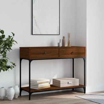 Gossi masuta consola, stejar maro, 100x34,5x75 cm, lemn prelucrat
