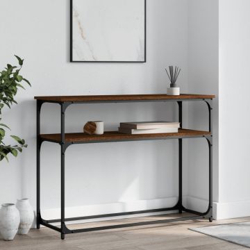 Gossi masuta consola, stejar maro, 100x35,5x75 cm, lemn prelucrat