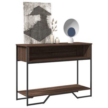 Gossi masuta consola, stejar maro, 100x35x74,5 cm, lemn prelucrat