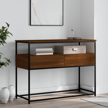 Gossi masuta consola, stejar maro, 100x40x75 cm, lemn prelucrat