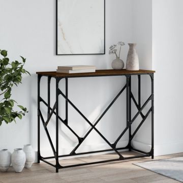 Gossi masuta consola, stejar maro, 100x40x80 cm, lemn prelucrat