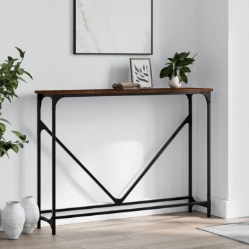 Gossi masuta consola, stejar maro, 102x22,5x75 cm, lemn prelucrat