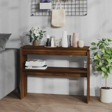 Gossi masuta consola, stejar maro, 102x30x80 cm, lemn prelucrat