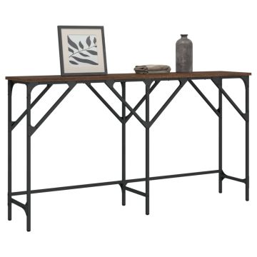 Gossi masuta consola, stejar maro, 140x29x75 cm, lemn prelucrat