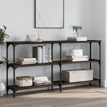Gossi masuta consola, stejar maro, 150x29x75 cm, lemn prelucrat
