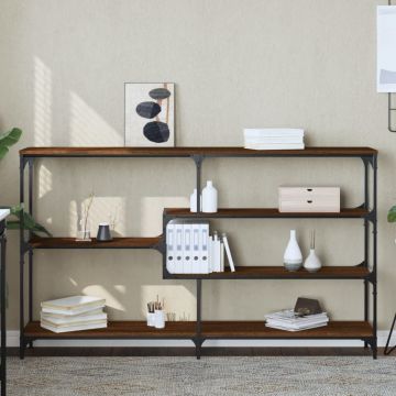 Gossi masuta consola, stejar maro, 160x32x95 cm, lemn prelucrat