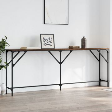 Gossi masuta consola, stejar maro, 200x29x75 cm, lemn prelucrat