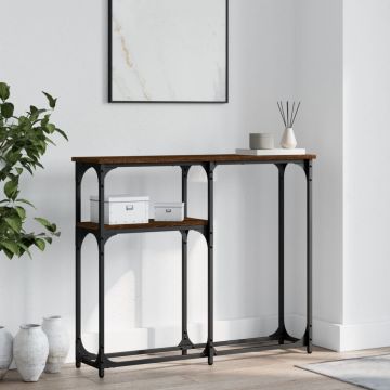 Gossi masuta consola, stejar maro, 90x22,5x75 cm, lemn prelucrat