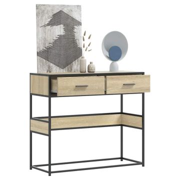 Gossi masuta consola, stejar sonoma, 90x35x80 cm, lemn prelucrat