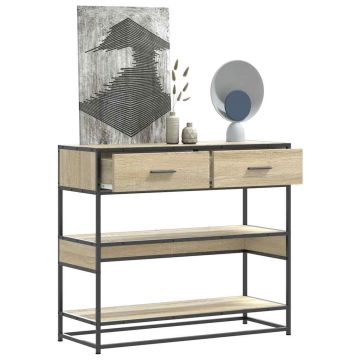 Gossi masuta consola, stejar sonoma, 90x35x80 cm, lemn prelucrat
