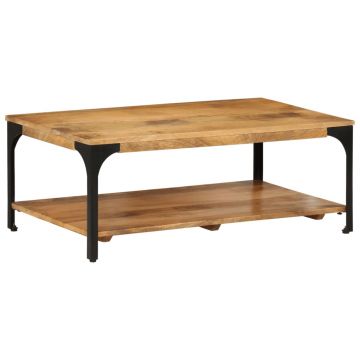 Gossi masuta de cafea 2 straturi, 100x55x38 cm, lemn masiv mango/otel