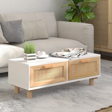 Gossi masuta de cafea alb 80x40x30cm lemn prelucrat&lemn masiv pin