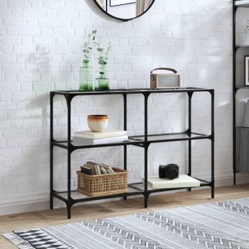 Gossi masuta de cafea blat din sticla transparenta 118,5x30x81cm otel