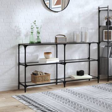 Gossi masuta de cafea blat din sticla transparenta 158,5x30x81cm otel