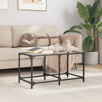 Gossi masuta de cafea blat din sticla transparenta 78,5x40x40 cm otel