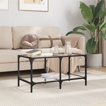 Gossi masuta de cafea blat din sticla transparenta 78,5x40x40 cm otel
