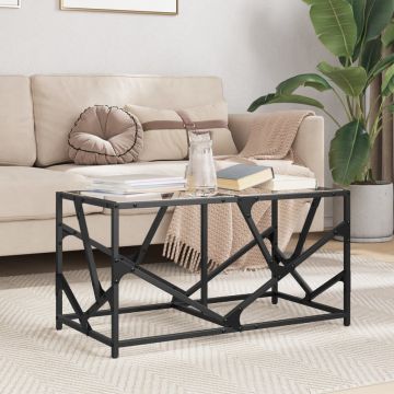 Gossi masuta de cafea blat din sticla transparenta 78,5x40x41 cm otel