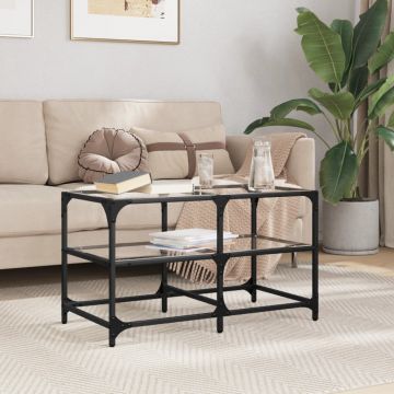Gossi masuta de cafea blat din sticla transparenta 78,5x40x45 cm otel