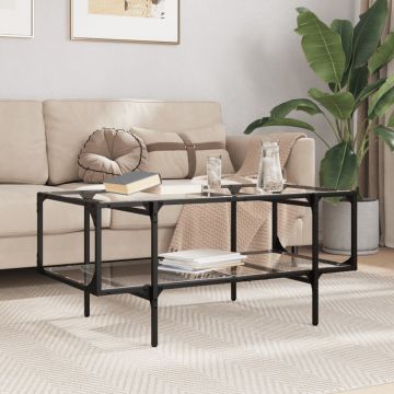 Gossi masuta de cafea cu blat sticla transparenta 98,5x50x45 cm otel