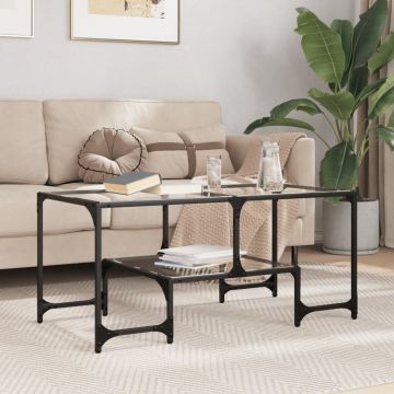Gossi masuta de cafea cu blat sticla transparenta 98,5x50x45 cm otel