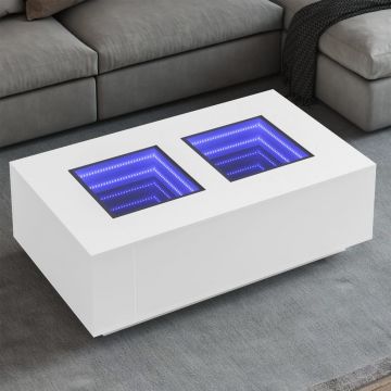 Gossi masuta de cafea cu led infinity, alb, 116x69x40 cm