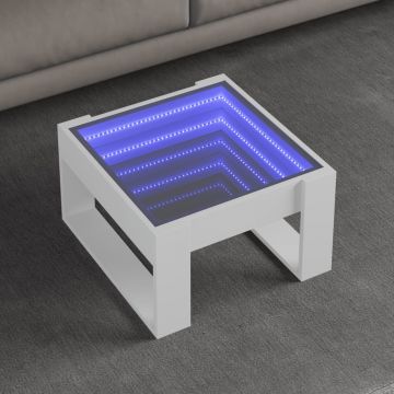 Gossi masuta de cafea cu led infinity, alb, 50x53x30 cm
