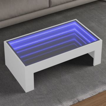 Gossi masuta de cafea cu led infinity, alb, 90x50x30 cm