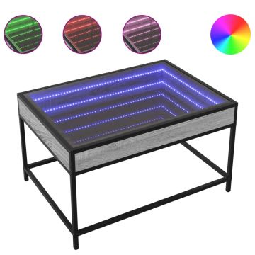 Gossi masuta de cafea cu led infinity, gri sonoma, 70x50x41 cm