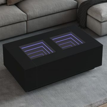 Gossi masuta de cafea cu led infinity, negru, 116x69x40 cm