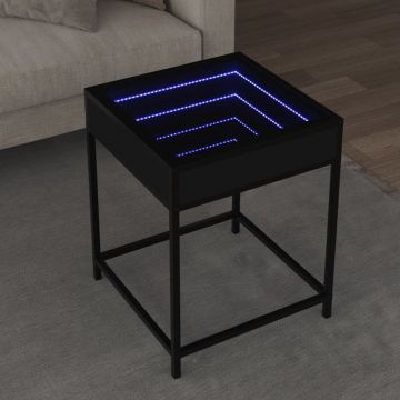 Gossi masuta de cafea cu led infinity, negru, 40x40x51 cm