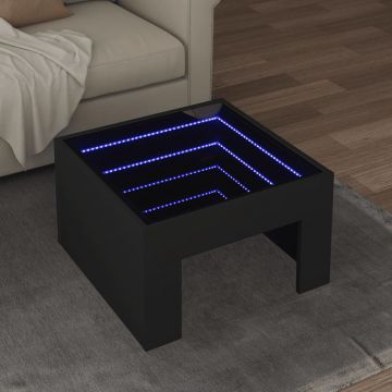Gossi masuta de cafea cu led infinity, negru, 50x50x30 cm