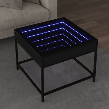 Gossi masuta de cafea cu led infinity, negru, 50x50x41 cm