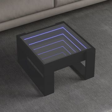 Gossi masuta de cafea cu led infinity, negru, 50x53x30 cm