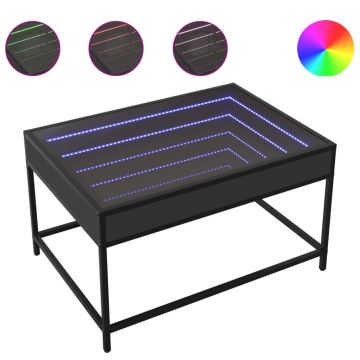 Gossi masuta de cafea cu led infinity, negru, 70x50x41 cm