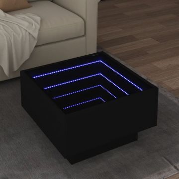 Gossi masuta de cafea cu led, negru, 50x50x30 cm, lemn prelucrat