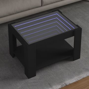 Gossi masuta de cafea cu led, negru, 73x53x45 cm, lemn prelucrat