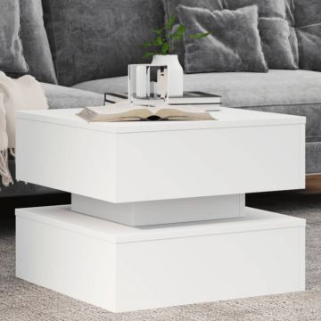 Gossi masuta de cafea cu lumini led, alb, 50x50x40 cm