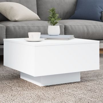 Gossi masuta de cafea cu lumini led, alb, 55x55x31 cm