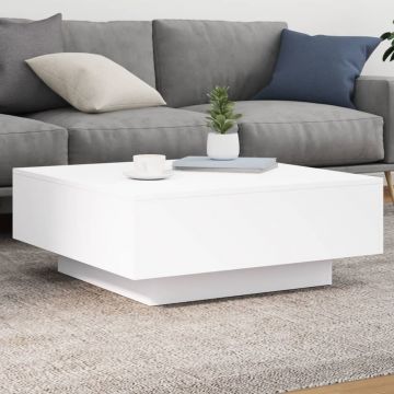 Gossi masuta de cafea cu lumini led, alb, 80x80x31 cm