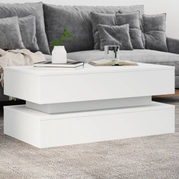 Gossi masuta de cafea cu lumini led, alb, 90x50x40 cm