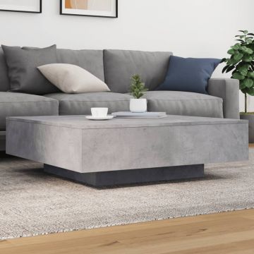 Gossi masuta de cafea cu lumini led, gri beton, 100x100x31 cm