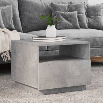 Gossi masuta de cafea cu lumini led, gri beton, 50x49x40 cm