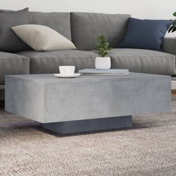 Gossi masuta de cafea cu lumini led, gri beton, 85x55x31 cm