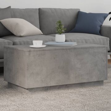 Gossi masuta de cafea cu lumini led, gri beton, 90x50x40 cm