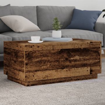 Gossi masuta de cafea cu lumini led, lemn vechi, 90x50x40 cm