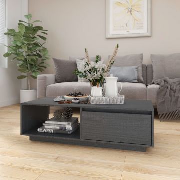 Gossi masuta de cafea, 110x50x33,5 cm, gri, lemn masiv de pin