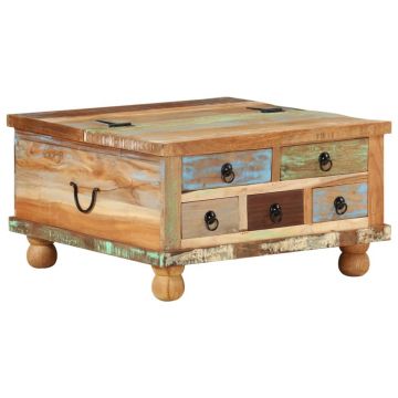 Gossi masuta de cafea, 70 x 70 x 38 cm, lemn reciclat
