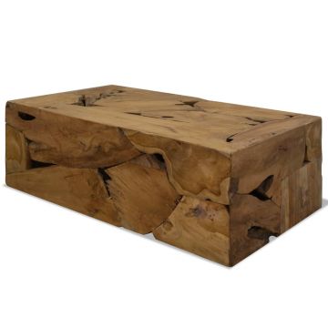 Gossi masuta de cafea, 90 x 50 x 30 cm, lemn de tec natural, maro