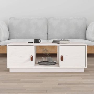 Gossi masuta de cafea, alb, 100x50x35 cm, lemn masiv de pin